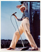 David Bowie vintage 8x10 press photo 1980's era on stage holding mike stand