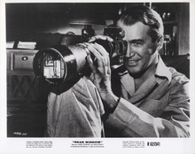James Stewart looks through camera at girl in apartment Rear Window 8x10 photo