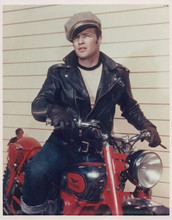 Marlon Brando as Johnny The Wild One sitting on his motorcycle 8x10 photo