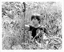 Paul McCartney holds up telephone in field Help movie vintage 8x10 inch photo
