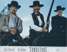 Tombstone 8x10 inch photo Val Kilmer Kurt Russell Jason Priestley on horseback