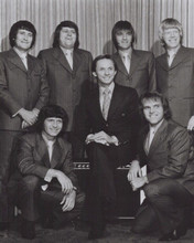 Mel Tillis poses with The Statesiders 1960's era line-up 8x10 inch photo