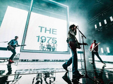 The 1975 British pop rock band in concert 8x10 inch press photo