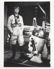 Star Wars Mark Hamill full body pose beside R2D2 8x10 inch photo