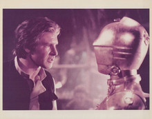 Star Wars Empire Strikes Back Harrison Ford & C3PO vintage 8x10 inch photo
