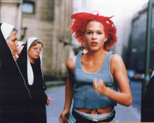 Run Lola Run 1998 Franka Potente in sleeveless top running in Berlin 8x10 photo