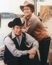 Barbary Coast 1975 TV western William Shatner & Doug McClure on dock 8x10 photo