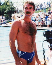 Tom Selleck beefcake buff bare chest & speedo's Battle of Network Stars 8x10