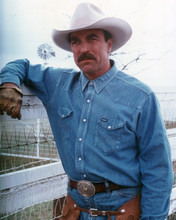 Tom Selleck in denim shirt & cowboy hat 1996 Ruby Jean And Joe western 8x10