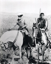 The Lone Ranger Clayton Moore Jay Silverheels on horseback in desert 8x10 photo