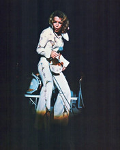 Tanya Tucker in white jumpsuit on stage performing 1970's era 8x10 inch photo