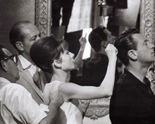 Paris When it Sizzles 8x10 photo Audrey Hepburn combs William Holden's hair
