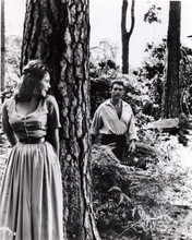 Pirates of Blood River 1962 Marla Landi & Kerwin Matthews in forest 8x10 photo