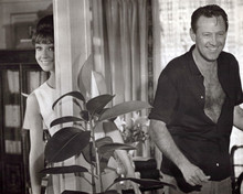 Paris When it Sizzles 8x10 photo William Holden shirt open smiles Audrey Hepburn