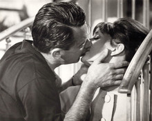 Paris When it Sizzles 8x10 photo William Holden kisses Audrey Hepburn on lips