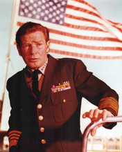 Voyage to the Bottom of the Sea 8x10 photo Richard Basehart by American flag