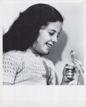 Barbara Parkins as a young girl holding small bird smiling 8x10 photo