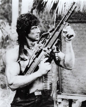 Sylvester Stallone holds M60E3 machine gun Rambo First Blood Part II 8x10 photo