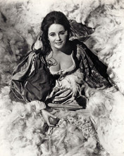 Elizabeth Taylor smiling sitting on bed 1967 Taming of the Shrew 8x10 photo