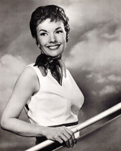 Gale Storm 1950's smiling pose in white sleeveless shirt 8x10 inch photo