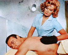 Thunderball 1965 Molly Peters gives Sean Connery a gloved massage 8x10 photo