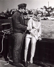 Portrait in Black 1960 John Saxon & Sandra Dee onboard boat 8x10 inch photo