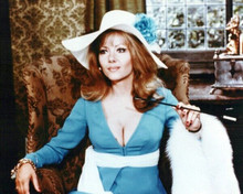 Ingrid Pitt 1971 busty pose in blue dress House That Dripped Blood 8x10 photo