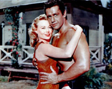 Tarzan and The Trappers 1958 Gordon Scott & Eve Brent embrace 8x10 inch photo