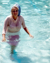 Jayne Mansfield candid in white bikini in her Hollywood pool 8x10 inch photo