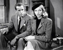The Big Sleep 1946 Humphrey Bogart Lauren Bacall sit on desk 8x10 inch photo