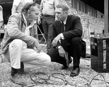 The Getaway 1972 Steve McQueen and director Sam Peckinpah on set 8x10 photo
