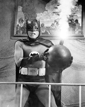 Batman TV Adam West holding explosive ball 8x10 inch photo