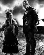 Bride of Frankenstein 1935 Una O'Connor stands with Boris Karloff 8x10 photo