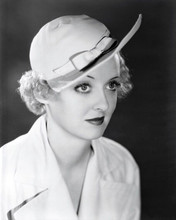 Bette Davis 1930's fashion pose in hat with her big eyes 8x10 inch photo