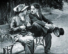 Mabel's Married Life 1914 Mabel Normand & Charles Chaplin on bench 8x10 photo