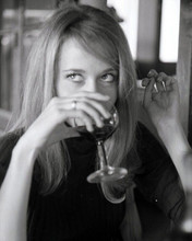 Jane Fonda 1960's era candid holding glass of wine 8x10 inch photo