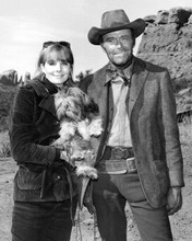 Henry Fonda with wife Shirlee and dog on set 1968 western Firecreek 8x10 photo