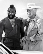 The A Team George Peppard in safari jacket & hat with Mr T 8x10 inch photo