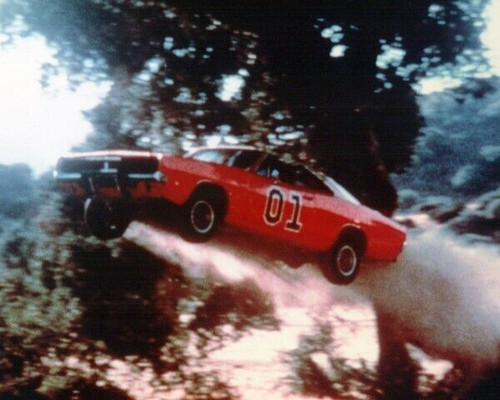 Dukes Of Hazzard 1969 Dodge Charger In Flight General Lewe 8x10 Inch 