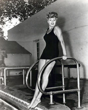 Shelley Winters 1951 He Ran All The Way in swimsuit by pool 8x10 inch photo