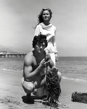 Man From Atlantis 1977 TV Patrick Duffy Belinda Montgomery on beach 8x10 photo