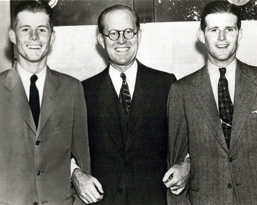 John F. Kennedy Edward Kennedy & father Joseph Kennedy 8x10 inch photo ...