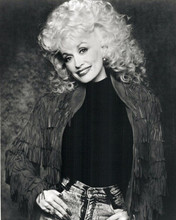 Dolly Parton 1980's smiling portrait in fringe leather jacket 8x10 photo