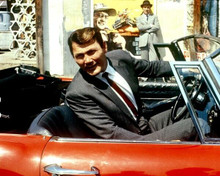 Jack Palance at wheel of Alfa Romeo 2600 Spider Le Mepris 8x10 inch real photo