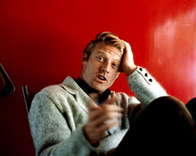 Robert Redford candid 1960's relaxing in cardigan 8x10 inch real photo