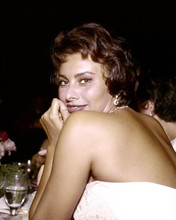Sophia Loren 1950's Hollywood looking over shoulder 8x10 inch real photo