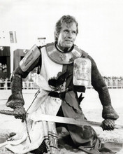 Charlton Heston kneels down holding sword 1961 El Cid 8x10 inch photo