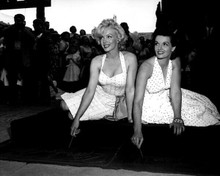 Marilyn Monroe & Jane Russell put handprints at Grauman's Hollywood 8x10 photo