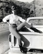 Fran Jeffries 1960's American singer and dancer poses on Ford pick-up 8x10 photo