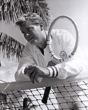 Troy Donahue 1960's publicity pose in tennis outfit holding raquet 8x10 photo